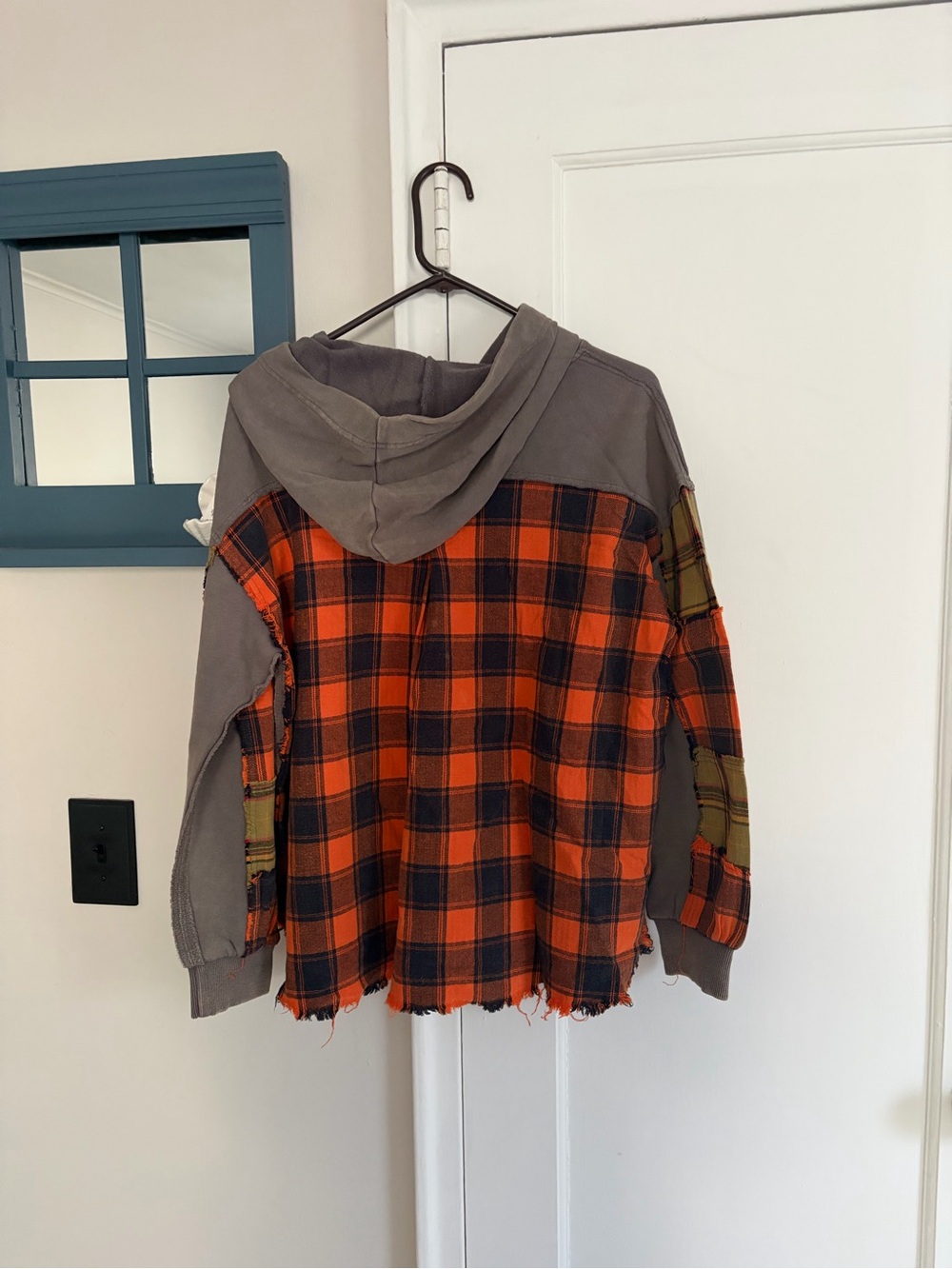 easel Charcoal Gray flannel patchwork Pullover Sweatshirt